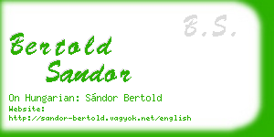 bertold sandor business card